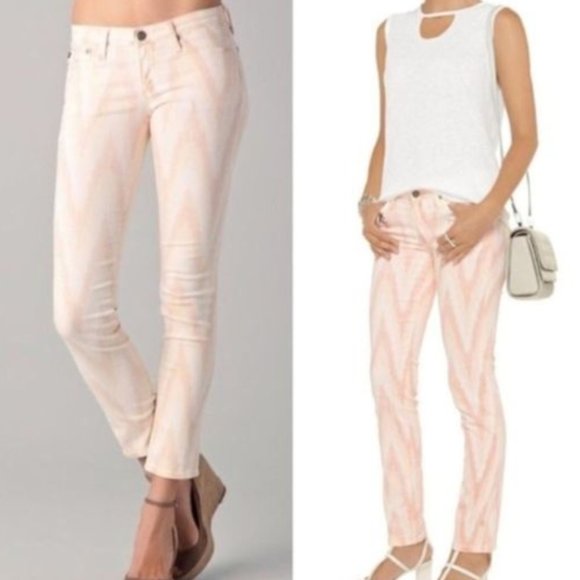 Adriano Goldschmied AG The Stilt Cigarette Leg Ikat Mid Rise Slim Straight Jeans - Picture 1 of 3
